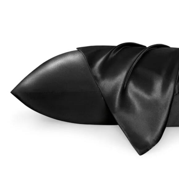 2 Pc Beautyrest STANDARD Satin Pillowcases BLACK Silky Therapeutic Hair Skin NEW - Picture 6 of 10